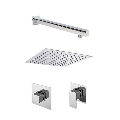 Nuie Windon Square Concealed 1 Outlet Thermostatic Shower System With Cartridge – Chrome