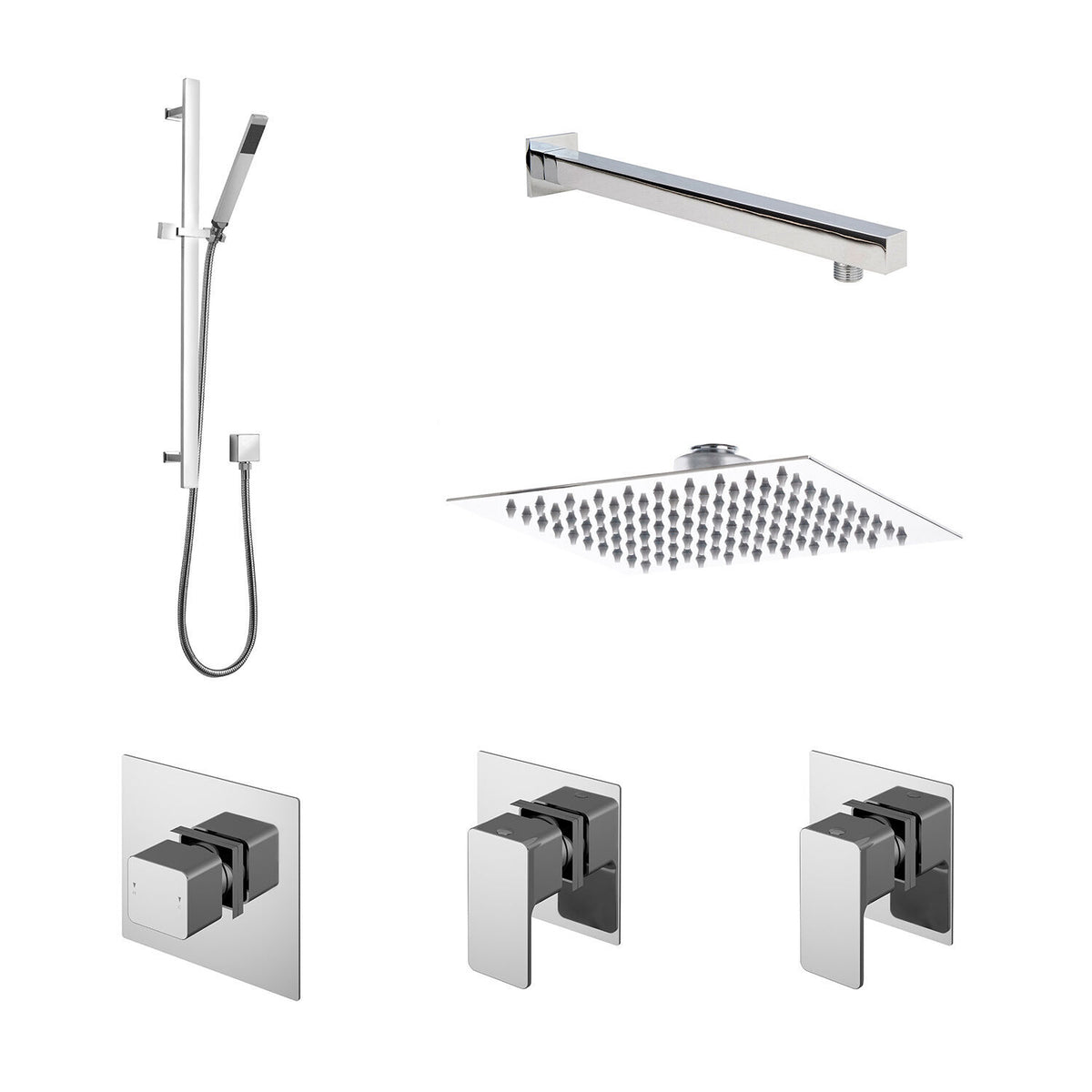 Nuie Windon Concealed 2 Outlet Thermostatic Shower Valve With Diverter – Chrome, photo 2
