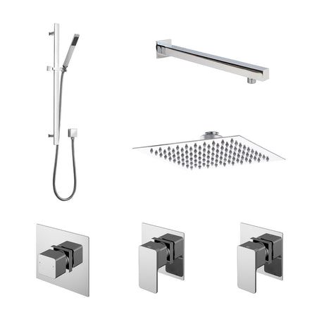 Nuie Windon Concealed 2 Outlet Thermostatic Shower Valve With Diverter – Chrome, photo 2