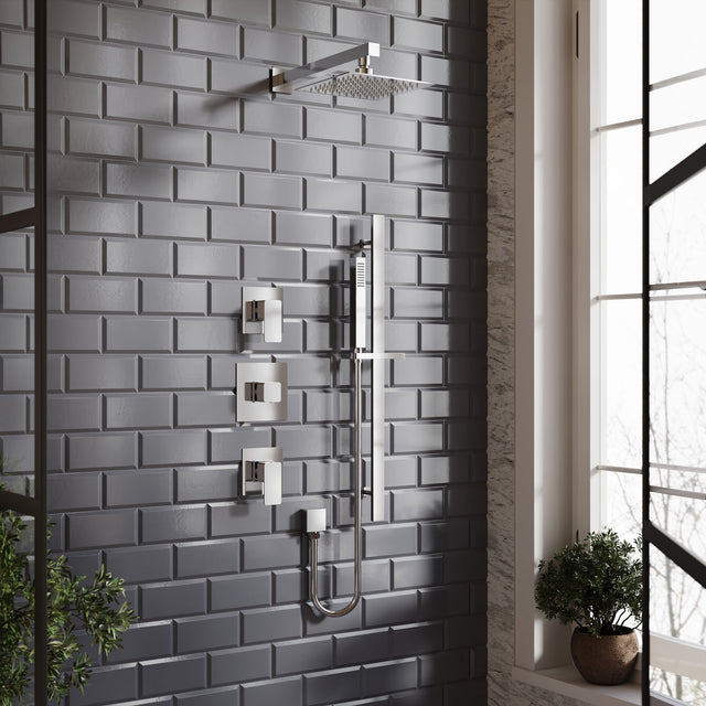 Nuie Windon Concealed 2 Outlet Thermostatic Shower Valve With Diverter – Chrome