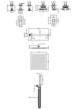 Nuie Windon Square Concealed 2 Outlet Thermostatic Shower Valve With Stop Taps – Chrome, photo 3