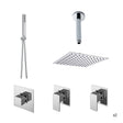 Nuie Windon Modern Double Shower Bundle With Heads & Handsets – Chrome
