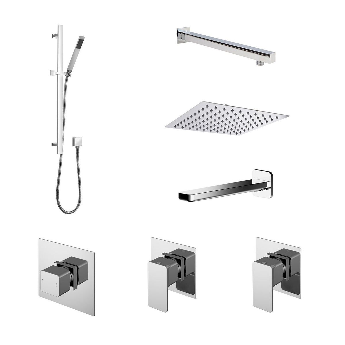 Nuie Windon Concealed 3 Outlet Shower Valve – Chrome, photo 2