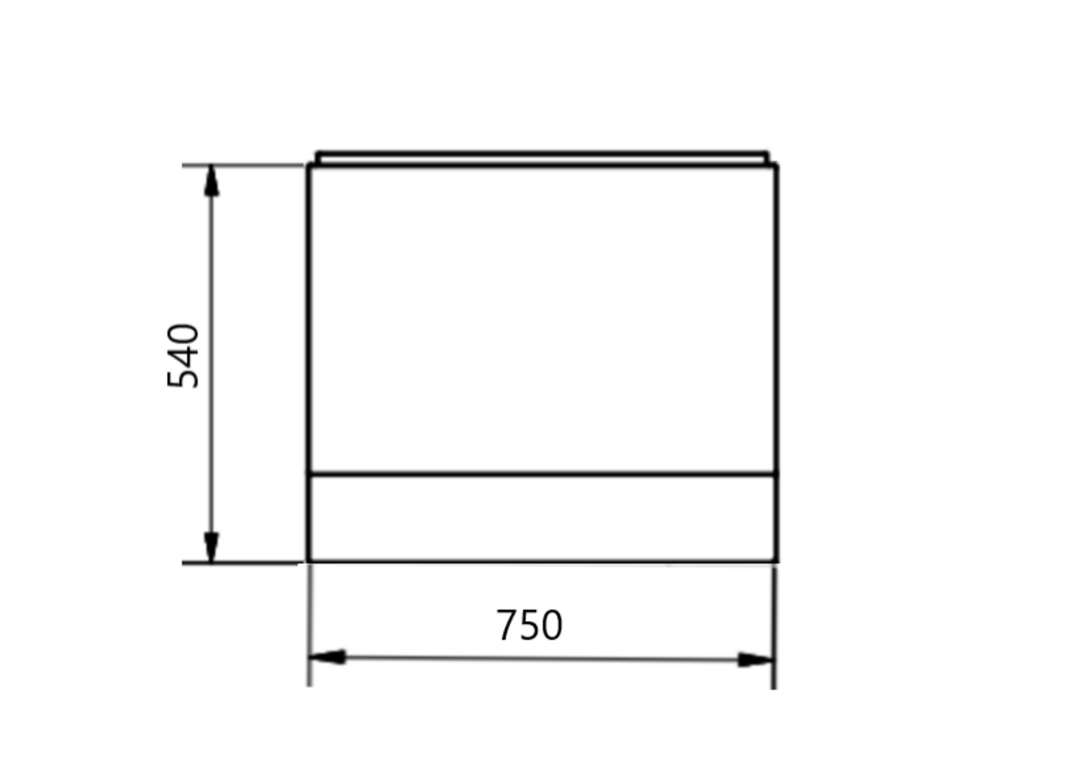 Kartell K-VIT Standard End Panel 750mm x 540mm- White Gloss (SEP750540)
