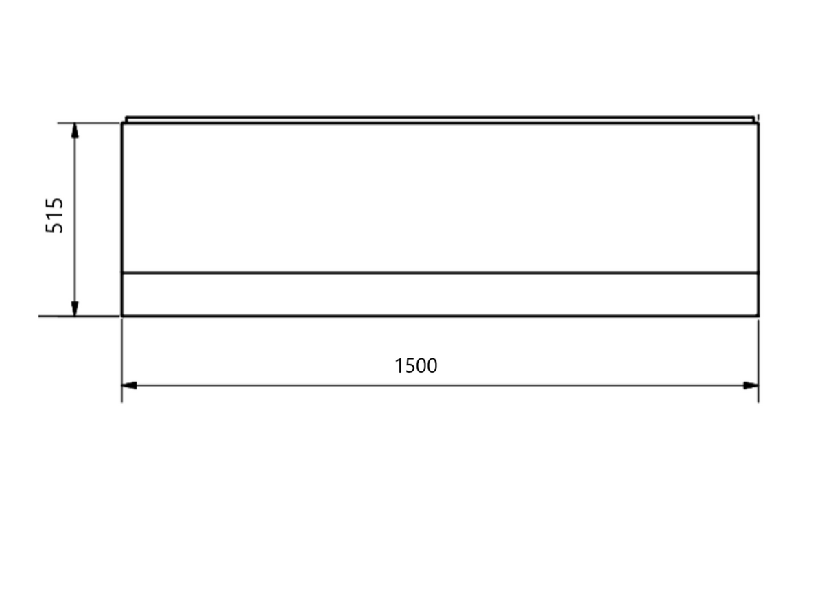Kartell K-VIT Standard Front Panel 1500mm x515mm- White Gloss (SFP1500515)