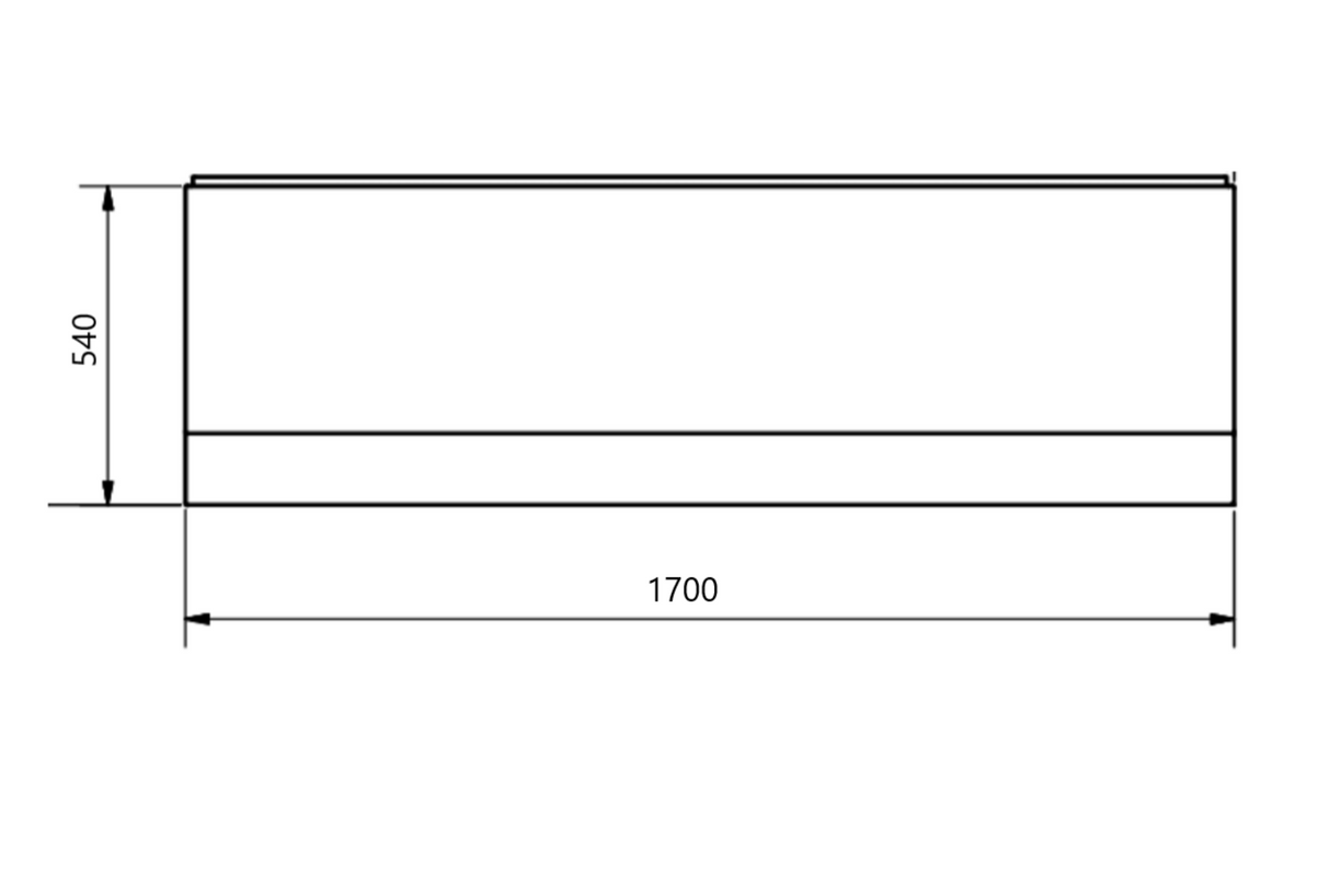 Kartell K-VIT Standard Front Panel 1700mm x 540mm- White Gloss (SFP1700540)