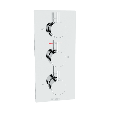 Kartell K-VIT Plan Triple Concealed Thermostatic Shower Valve SHO000PL