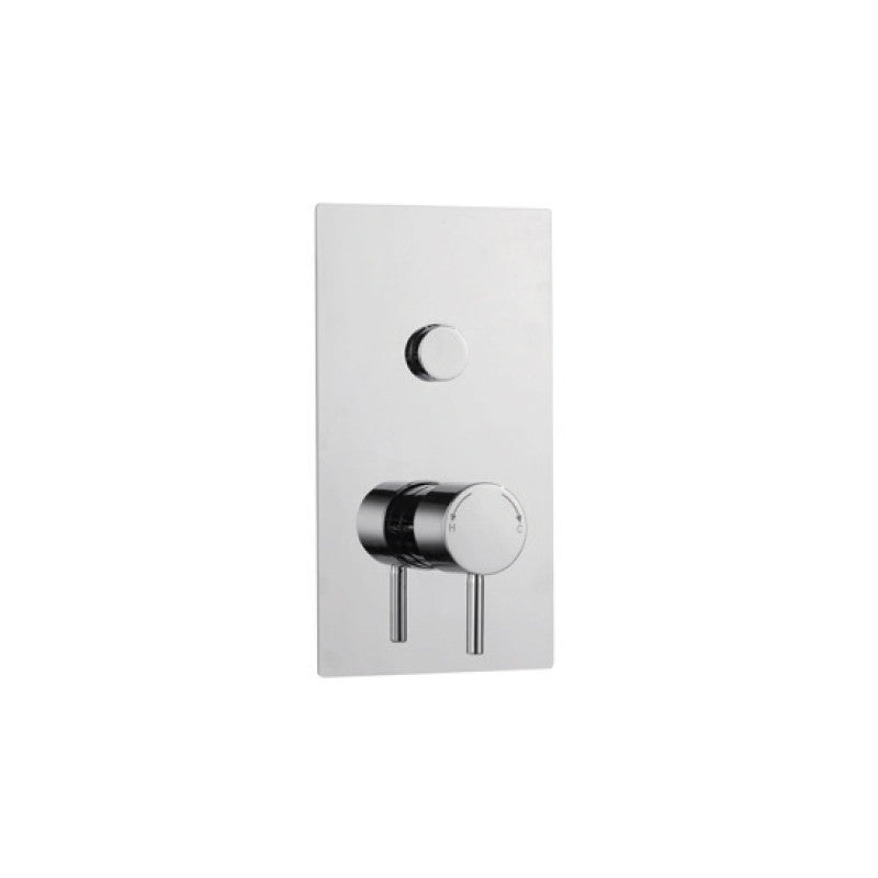Kartell K-VIT Plan Single Round Push Button Concealed Thermostatic Shower Valve Chrome (SHO006PL)