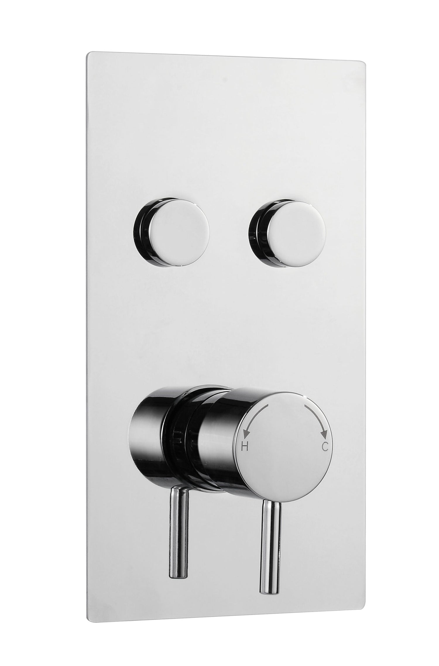 Kartell K-VIT Plan Twin Round Push Button Concealed Thermostatic Shower Valve Chrome (SHO008PL)