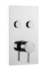 Kartell K-VIT Plan Twin Round Push Button Concealed Thermostatic Shower Valve Chrome (SHO008PL)