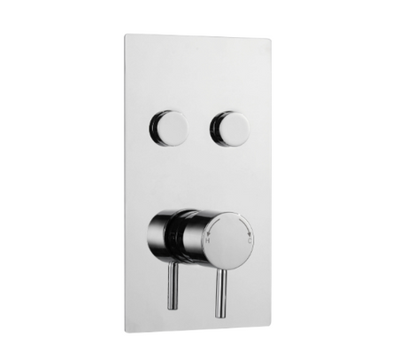 Kartell K-VIT Plan Twin Round Push Button Concealed Thermostatic Shower Valve SHO008PL