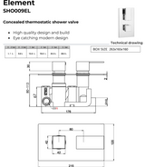 Kartell K-VIT Element Concealed Thermostatic Shower Valve Chrome (SHO009EL)