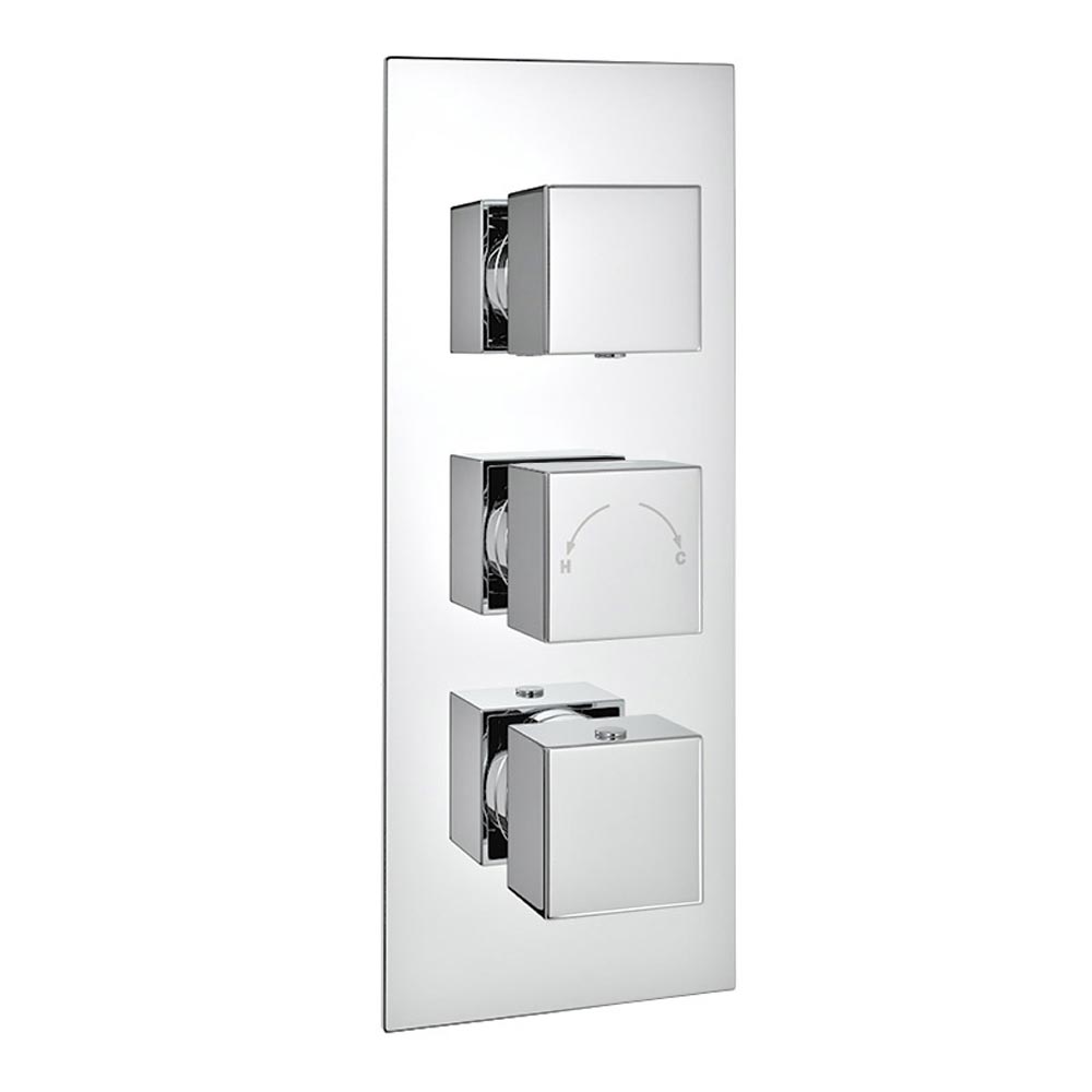 Kartell K-VIT Pure Triple Concealed Thermostatic Shower Valve Square Handle-2 Way and 3 Way Chrome (SHO025PU)(SHO024PR)