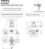 Kartell K-VIT Viktory Exposed Thermostatic Shower Valve Chrome (SHO036VI)