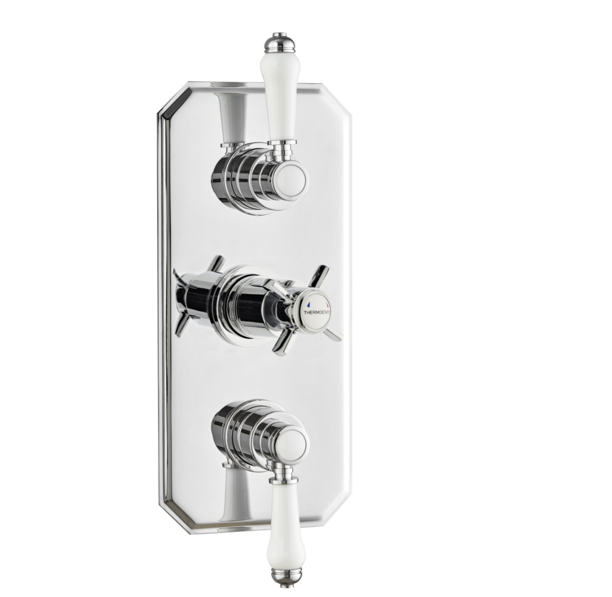 Kartell K-VIT Klassique Triple Concealed Thermostatic Shower Valve Traditional Handle (2 way) Chrome (SHO041KL)