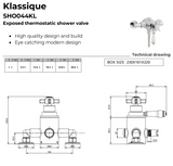 Kartell K-VIT Klassique Exposed Thermostatic Shower Valve Chrome (SHO044KL)