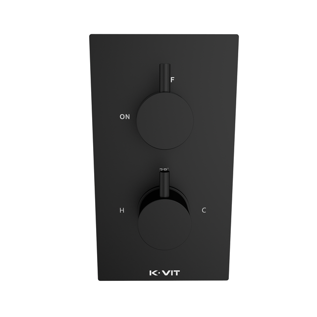 Kartell K-VIT Nero Round Concealed Thermostatic Shower Valve in matt black