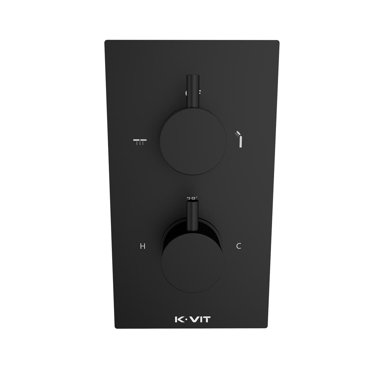 Kartell K-VIT Nero Round Concealed Thermostatic Shower Valve with Diverter in matt black