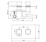 Kartell K-VIT Nero Square Option 2 Thermostatic Concealed Shower with Fixed Overhead Drencher- Matt Black (SHO047NS-SHO056NS)