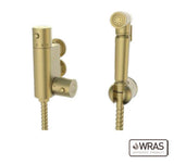 Kartell K-VIT Round Douche Kit With Thermostatic Mixing Valve Brass Bodied Spray Head-Brushed Brass (SHO051DB)