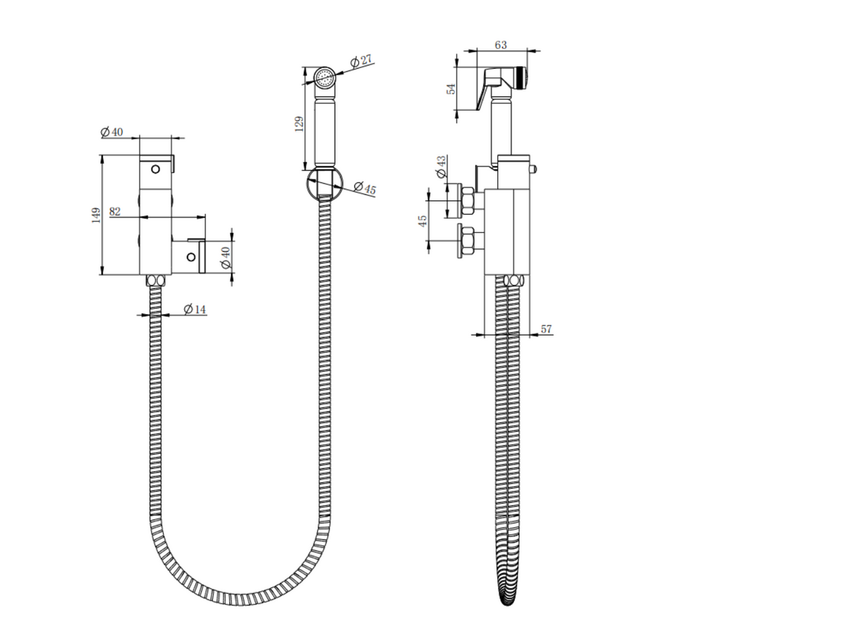 Kartell K-VIT Douche Kit With Thermostatic Mixing Valve And Brass Bodied Spray Head-Chrome (SHO053DO)
