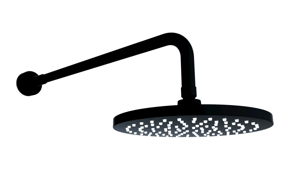 Kartell K-VIT Nero Round Wall Mounted Fixed Head & Arm – Matt Black (SHO055NR)