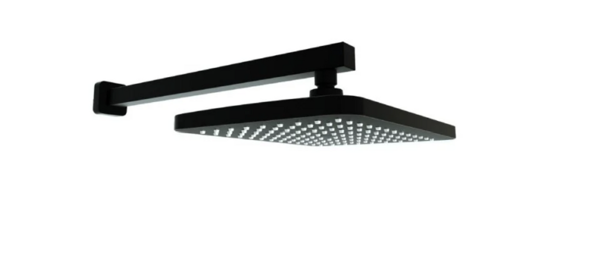 Kartell K-VIT Nero Square Wall Mounted Fixed Head & Arm – Matt Black (SHO056NS)