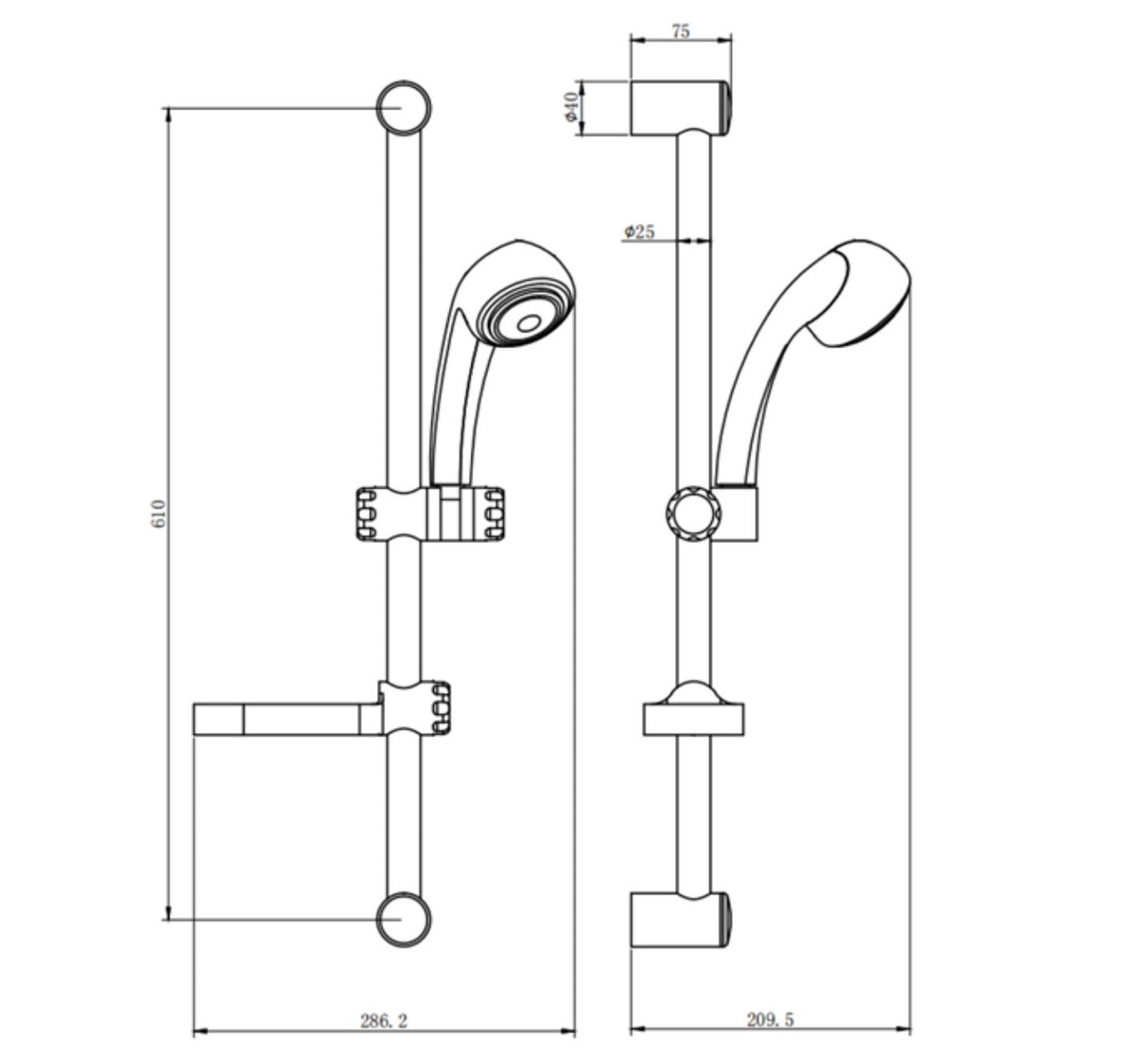 Kartell K-VIT Flow Slide Rail Kit-Chrome (SHO060FL)