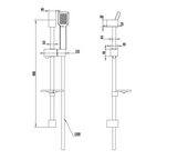 Kartell K-VIT Element Option 1 Concealed Thermostatic Shower With Adjustable Slide Rail Kit - Chrome (SHO009EL-SHO070CU-SHO091OE)