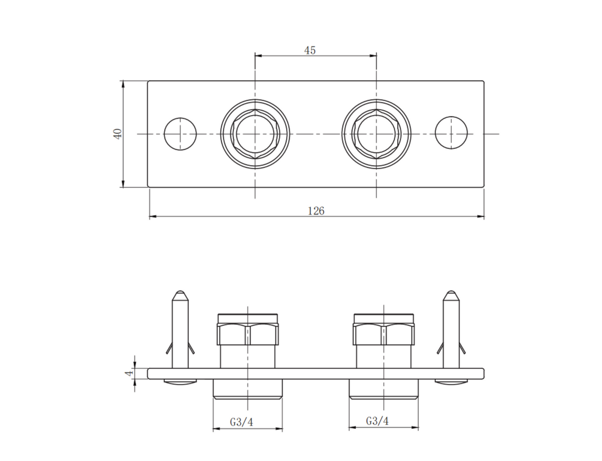 Kartell K-VIT Exposed Douche Shower Plate-Chrome (SHO103DP)