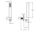 Kartell K-VIT Square Outlet Elbow with Wall Bracket, Flex and Handset-Chrome (SHO106S)