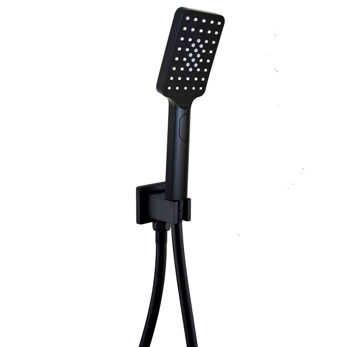 Kartell K-VIT Nero Square Outlet Elbow With Wall Bracket And Handset-Matt Black (SHO108NS)