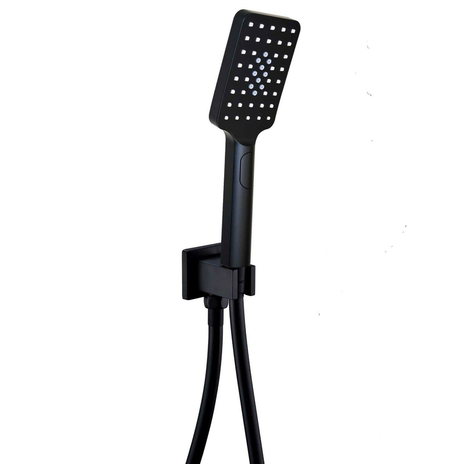 Kartell K-VIT Nero Square Outlet Elbow With Wall Bracket And Handset-Matt Black (SHO108NS)
