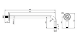 Kartell K-VIT Traditional Stainless Steel Shower Head 200mm with Round Wall Mounted Arm-Chrome (SHO102T-SHO113RO)