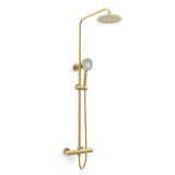 Kartell K-VIT Ottone Option 1 Thermostatic Exposed Bar Shower with overhead drencher and sliding handset- Gold (SHO140OT)