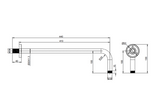Kartell K-VIT Nero Round Wall Mounted Shower Arm- Matt Black (SHO150NR)