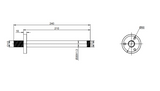 Kartell K-VIT Nero Round Ceiling Mounted Shower Arm-Matt Black (SHO151NR)