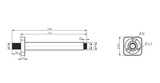 Kartell K-VIT Nero Square Ceiling Mounted Shower Arm-Matt Black (SHO156NS)