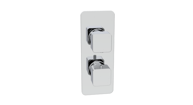 Kartell K-VIT Kolt Concealed Shower Valve Twin Outlet in polished chrome