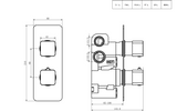 Kartell K-VIT Kolt Option 5 Thermostatic Concealed Shower with Adjustable Slide Rail Kit – Brushed Brass (SHO324KBB-SHO325KBB-SHO322KBB-SHO145OT)