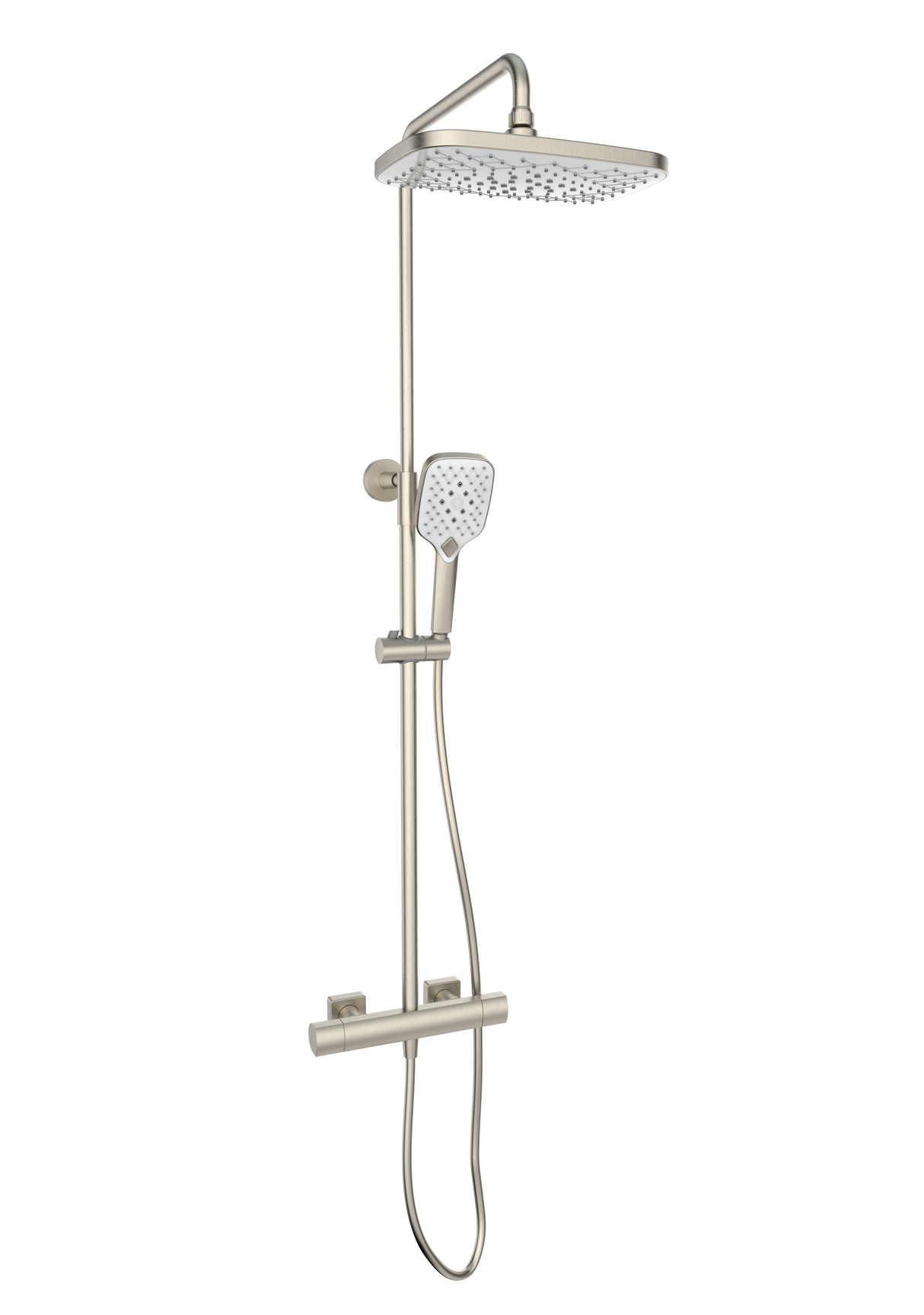 Kartell K-VIT Kolt Shower With Sliding Handset And Drench Head-Brushed Nickel (SHO330KBN)