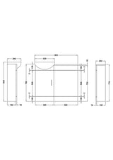 Nuie Sienna Cloakroom Furniture Pack With Basin, Toilet & Seat – Gloss White, photo 3