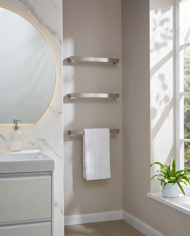 Kartell K-VIT Singola 12V brushed nickel electric towel rail