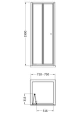 Nuie Rene Bi-fold Shower Door – 700mm, 760mm & 900mm, photo 5