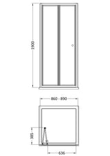 Nuie Rene Framed Bi-fold Shower Door – 700mm, 760mm & 900mm, photo 5