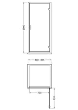 Nuie Rene Hinged Shower Door – 700mm, 760mm, 800mm & 900mm, photo 7
