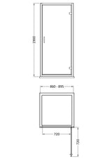 Nuie Rene Semi-Frameless Hinged Shower Door – 700mm, 760mm, 800mm & 900mm, photo 6