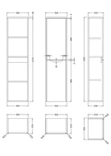 Nuie Lunar 356mm 1 Door Wall Hung Tall Cabinet, photo 7