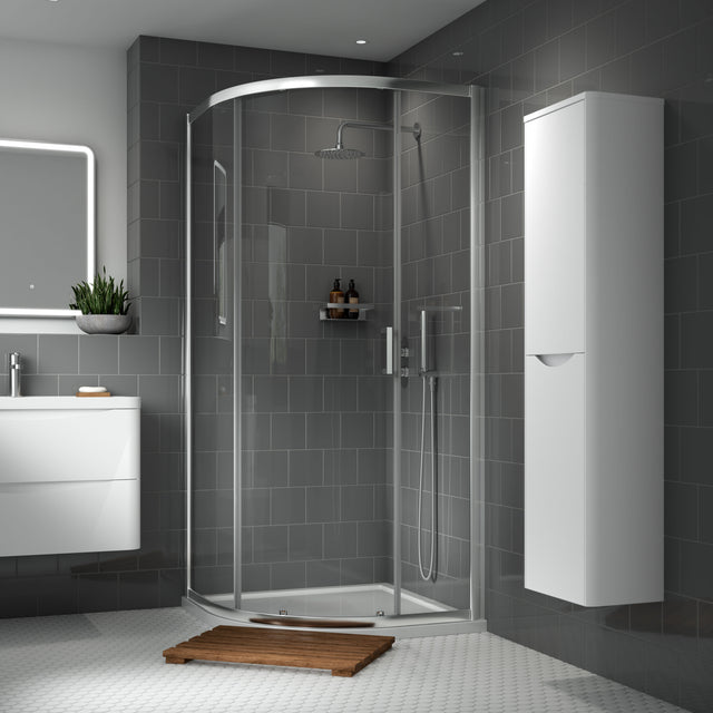 Nuie Rene 900mm Quadrant Shower Enclosure – Chrome or Brushed Pewter