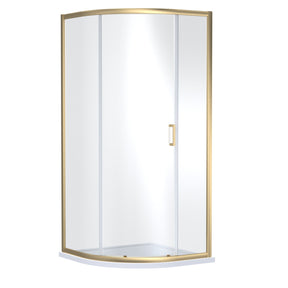 Nuie Rene 900mm Single Entry Quadrant Shower Enclosure – Brushed Brass, photo 2